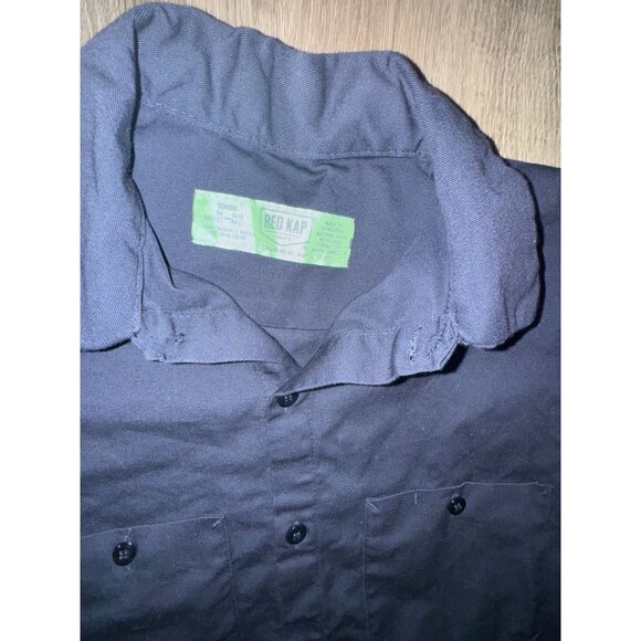 Red Kap Mens Navy Blue Short Sleeve Work Shirt - Picture 2 of 6